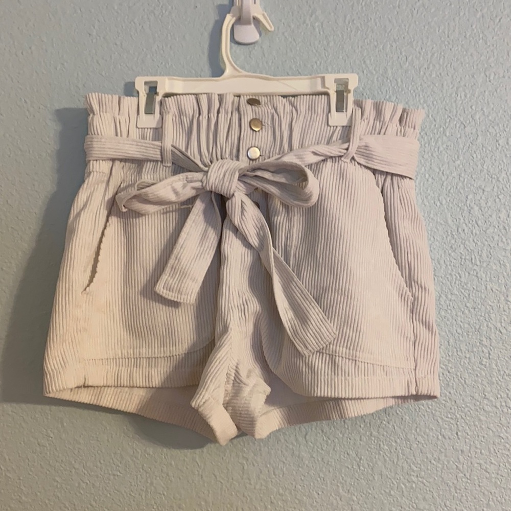 Wild Honey White Corduroy Shorts